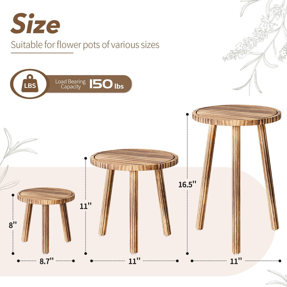 Uneedem 11" D x 16.5" H plant stand with potted plant