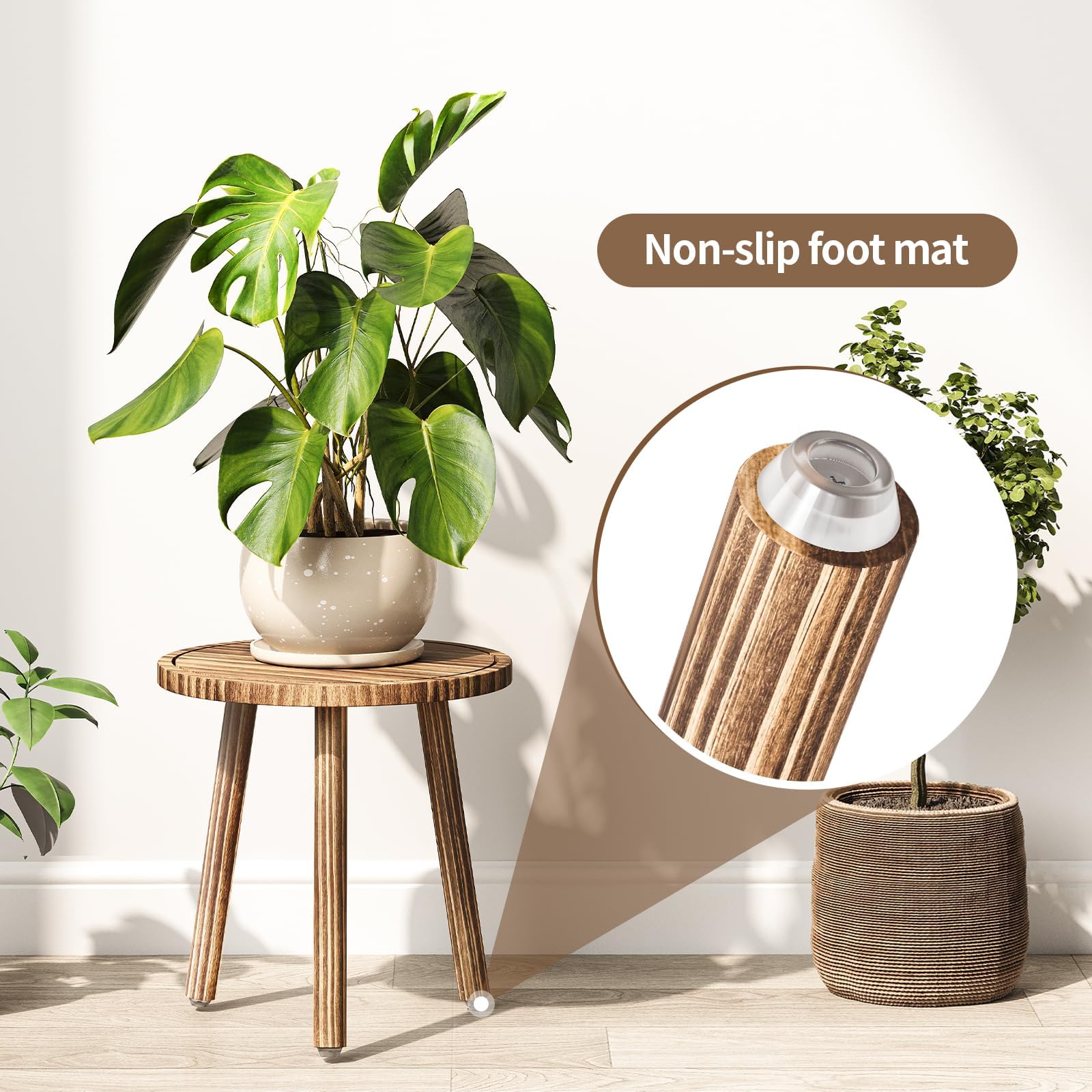 Uneedem plant stand with non-slip foot pads