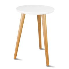 Uneedem Wood Mid Century Plant Stand 16.5 inches white front view