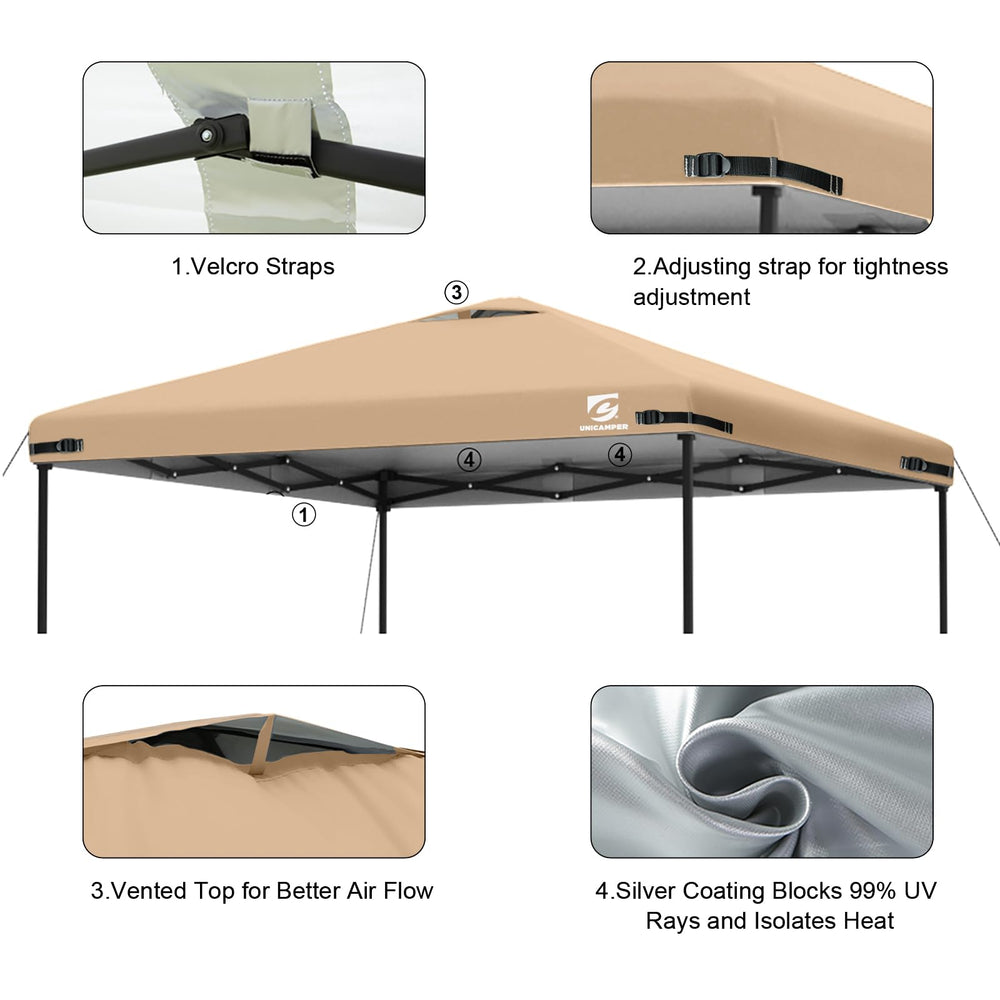 UNICAMPER 10x10 canopy top installed on a frame