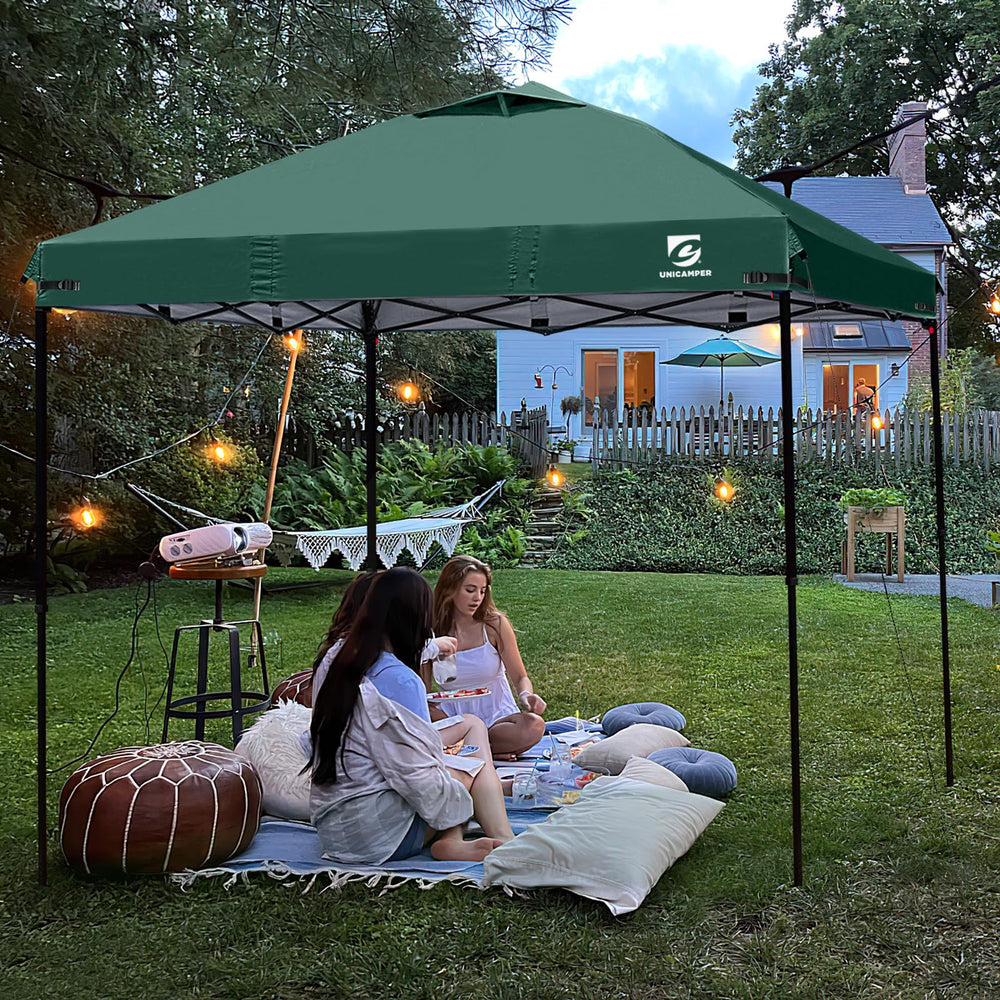 UNICAMPER 10x10 canopy top showing air vent features