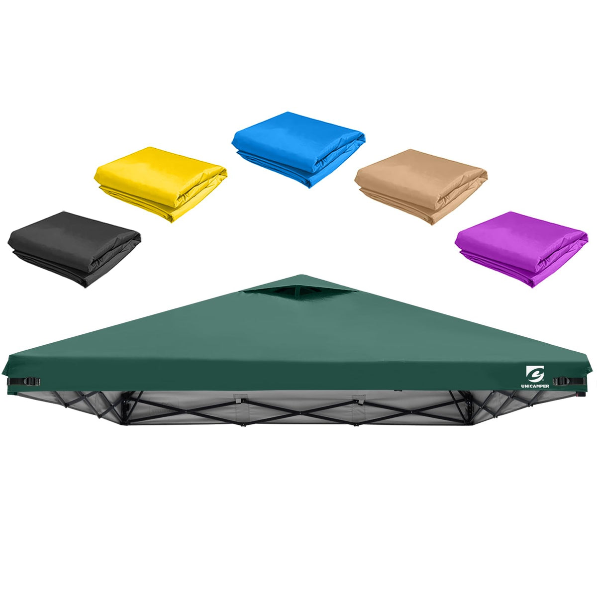 UNICAMPER 10x10 Pop Up Canopy Replacement Top Cover green front view