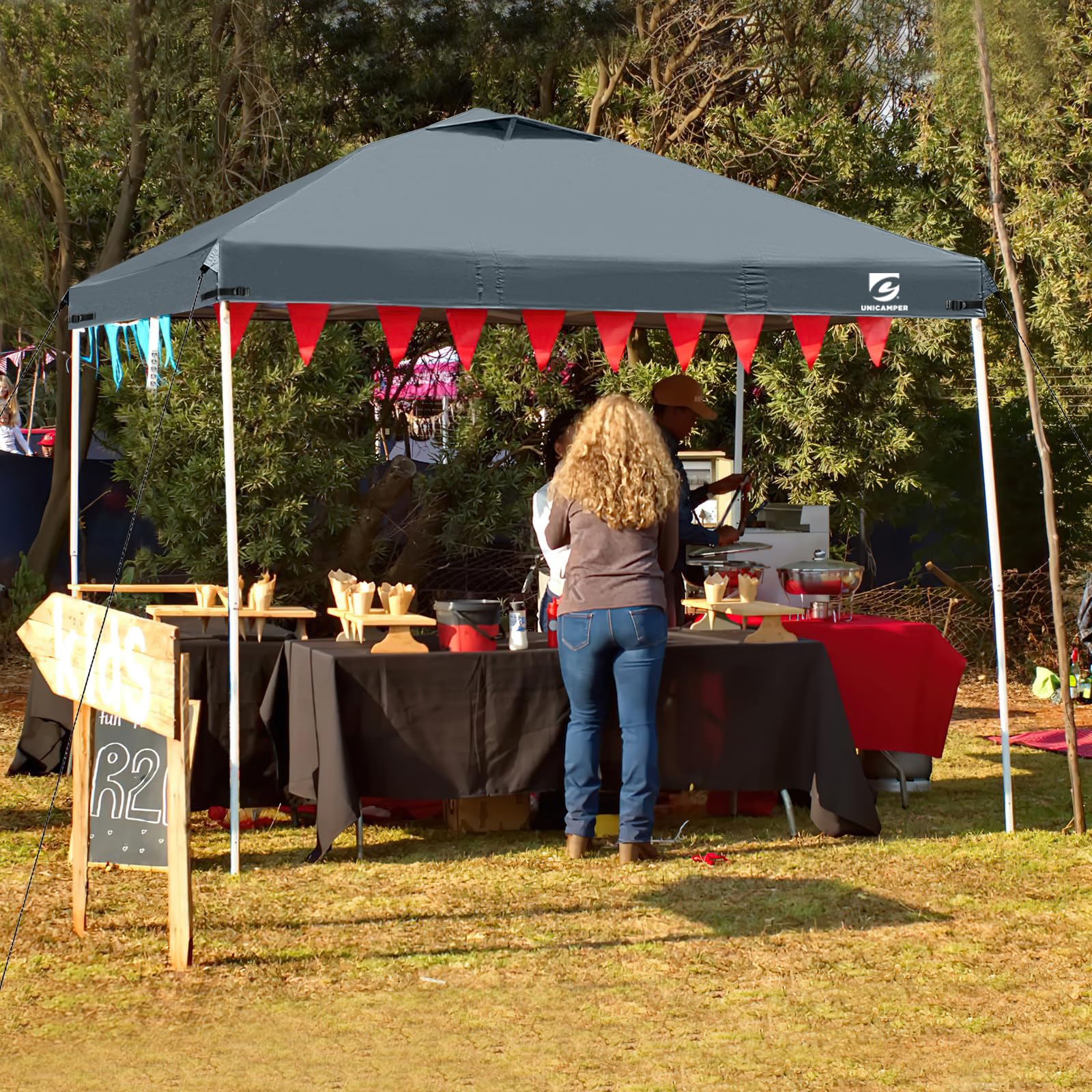 UNICAMPER canopy top offering protection from sun and rain