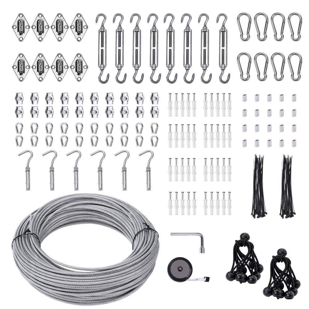 Unicaravan Shade Sail Hardware Kit front view with all components