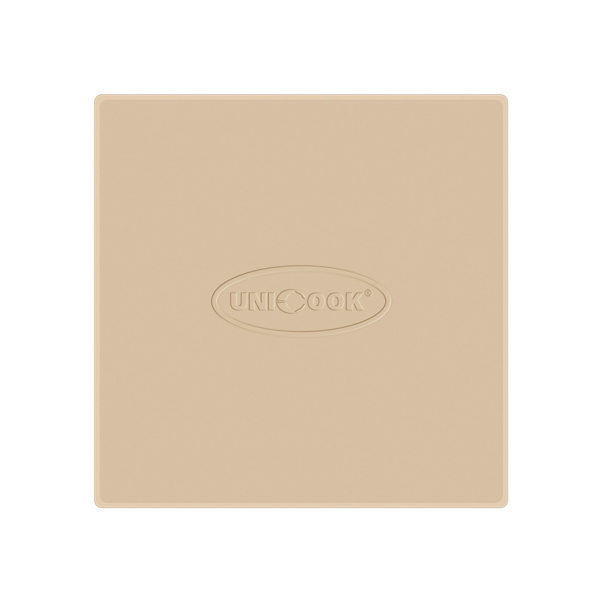 Unicook 11 Inch Square Pizza Stone, beige front view