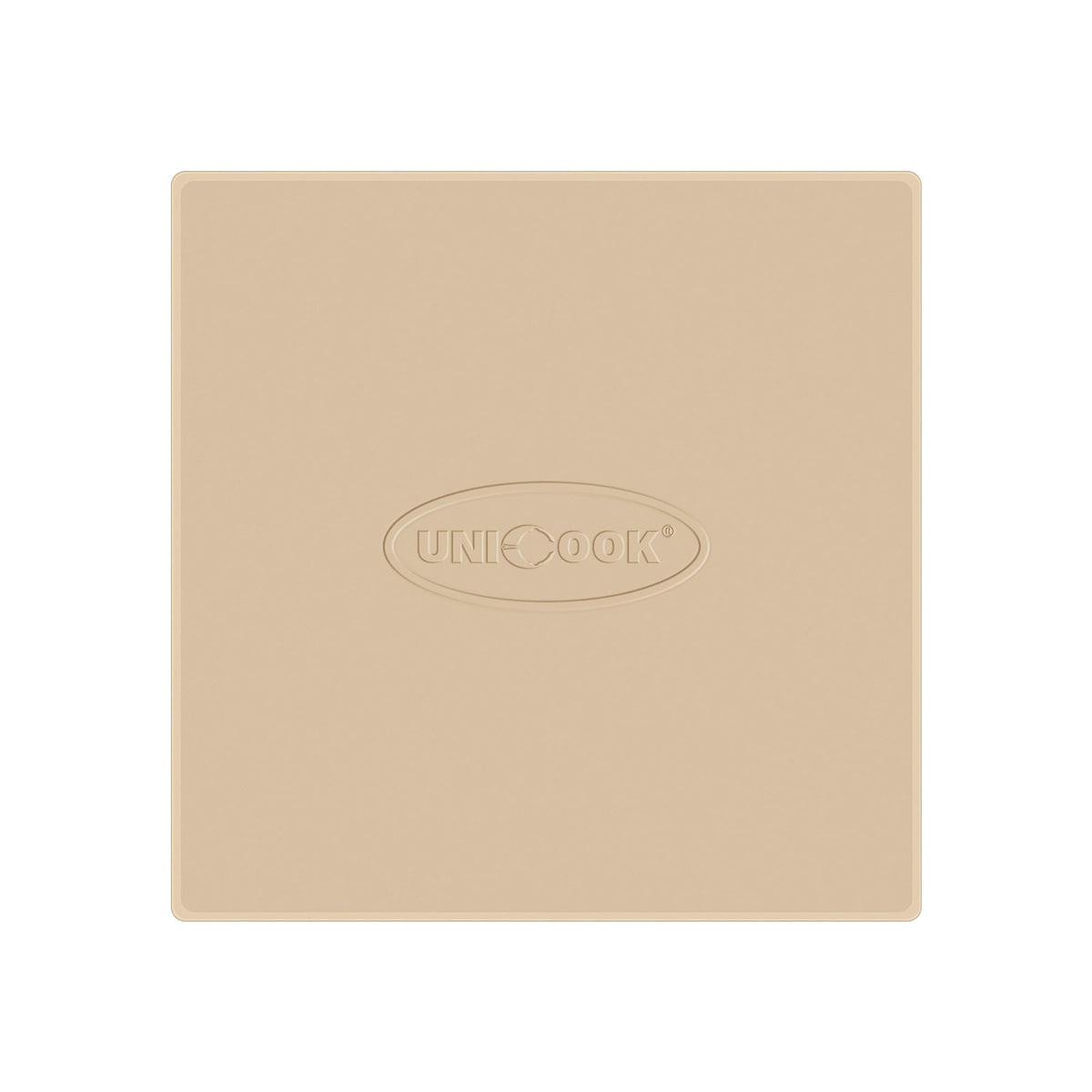 Unicook 11 Inch Square Pizza Stone, beige front view