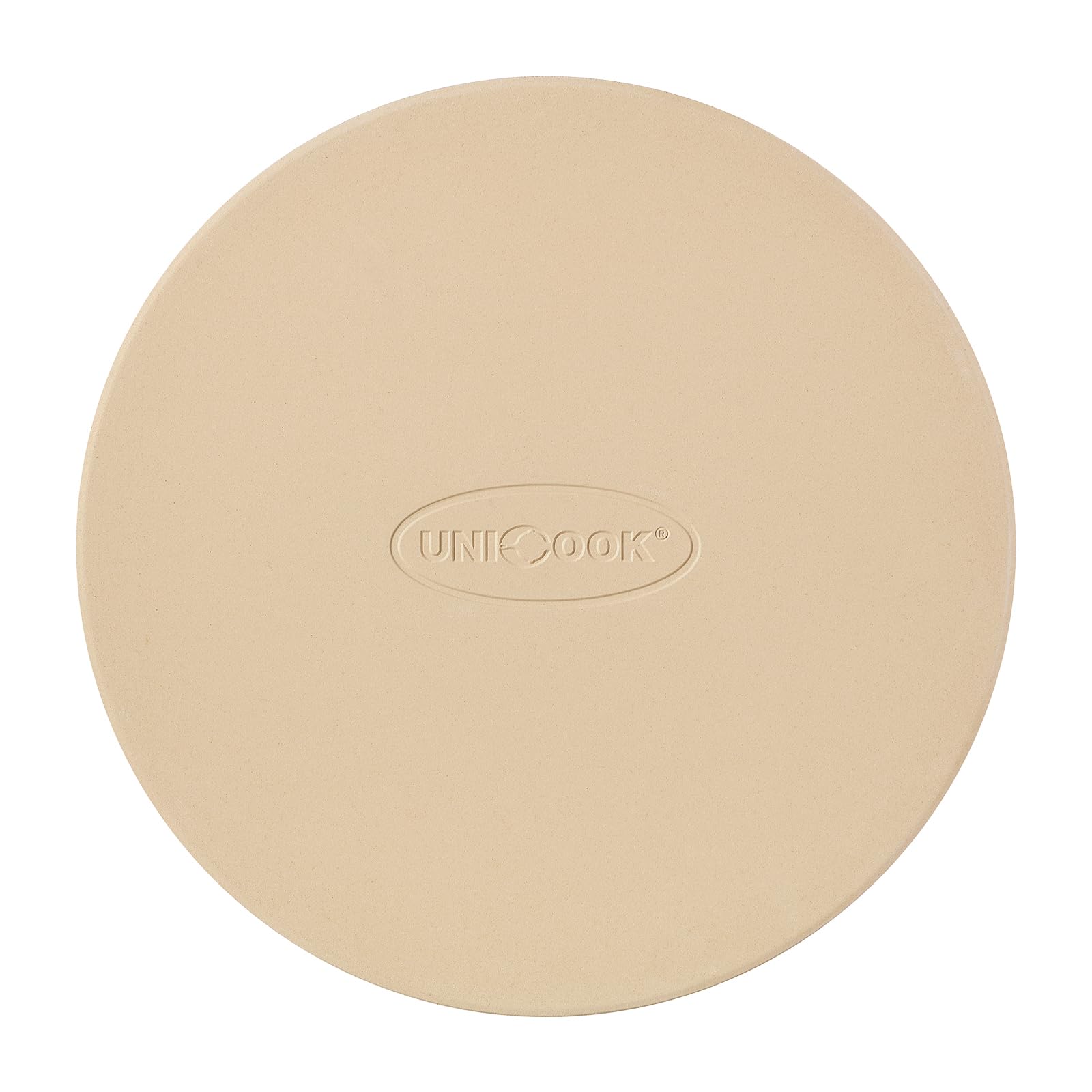 Unicook 12-inch cordierite pizza stone front view