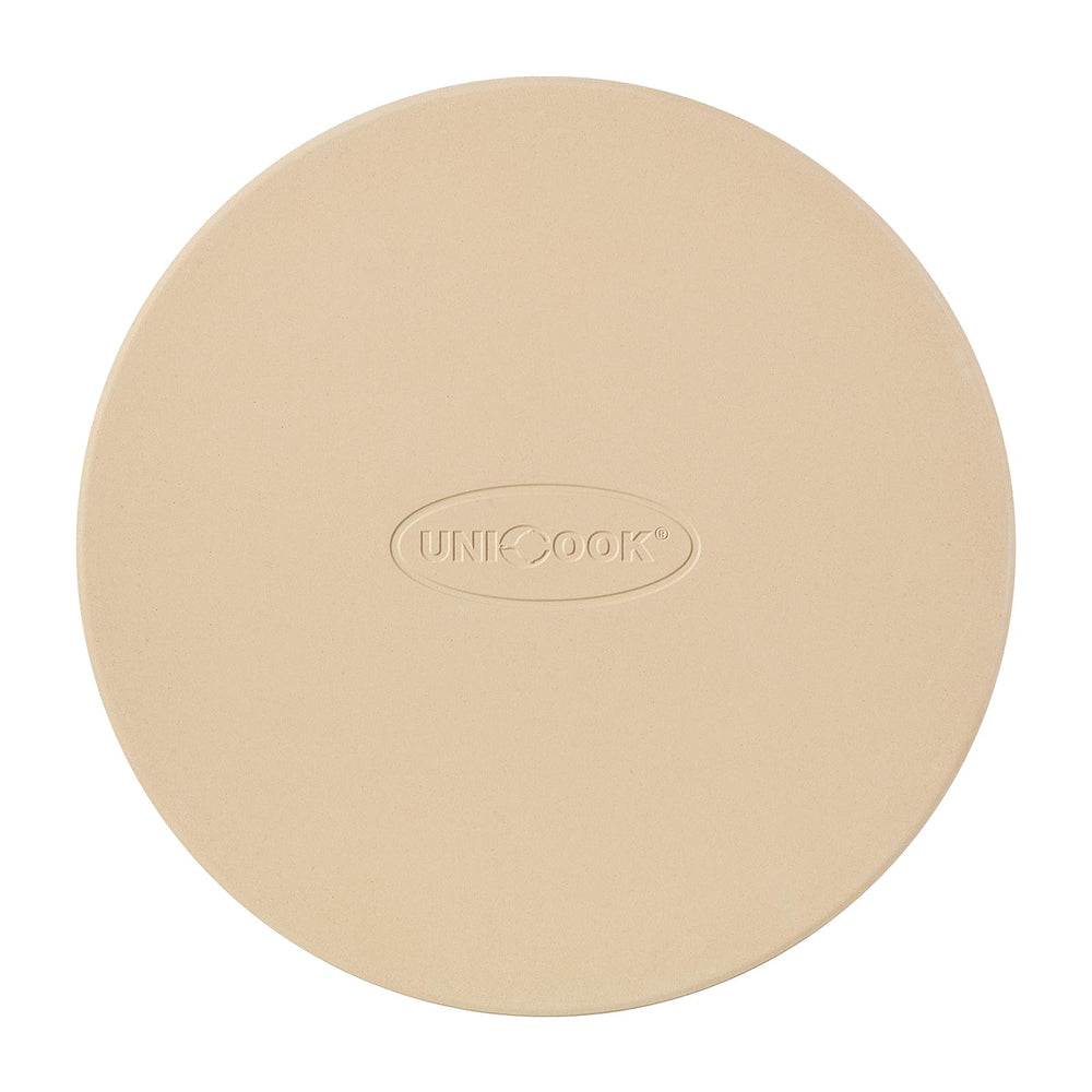 Unicook 12-inch cordierite pizza stone front view