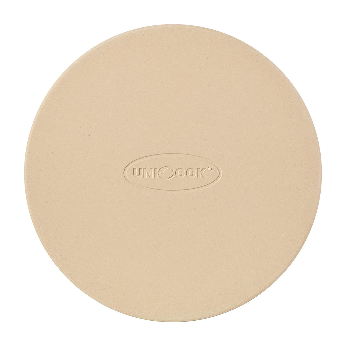 Unicook 12-inch cordierite pizza stone front view