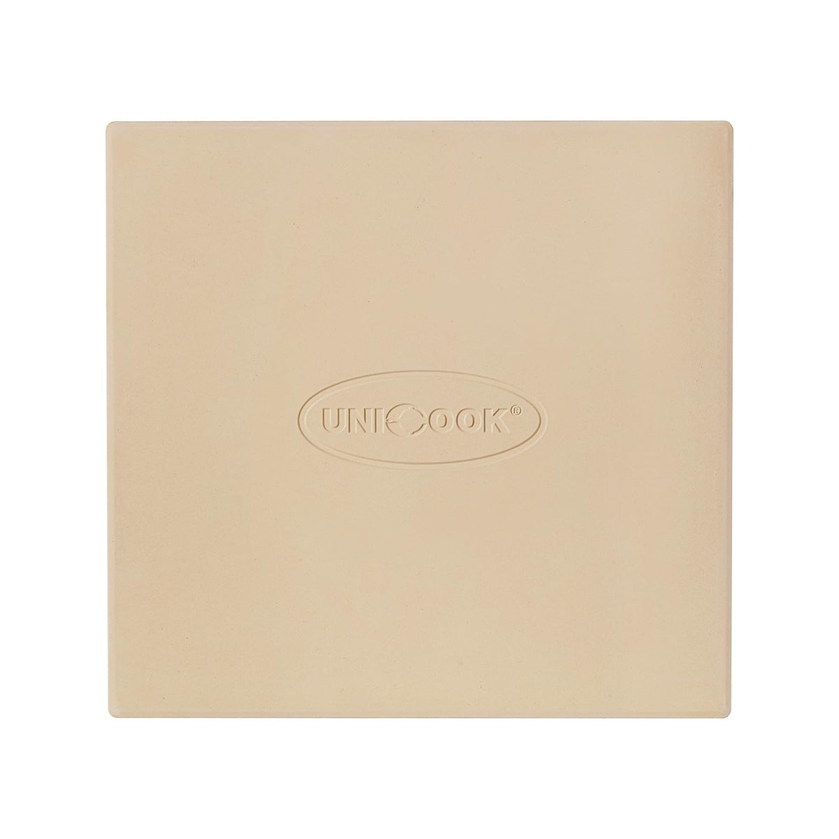 Unicook 12-inch pizza stone front view with beige colour