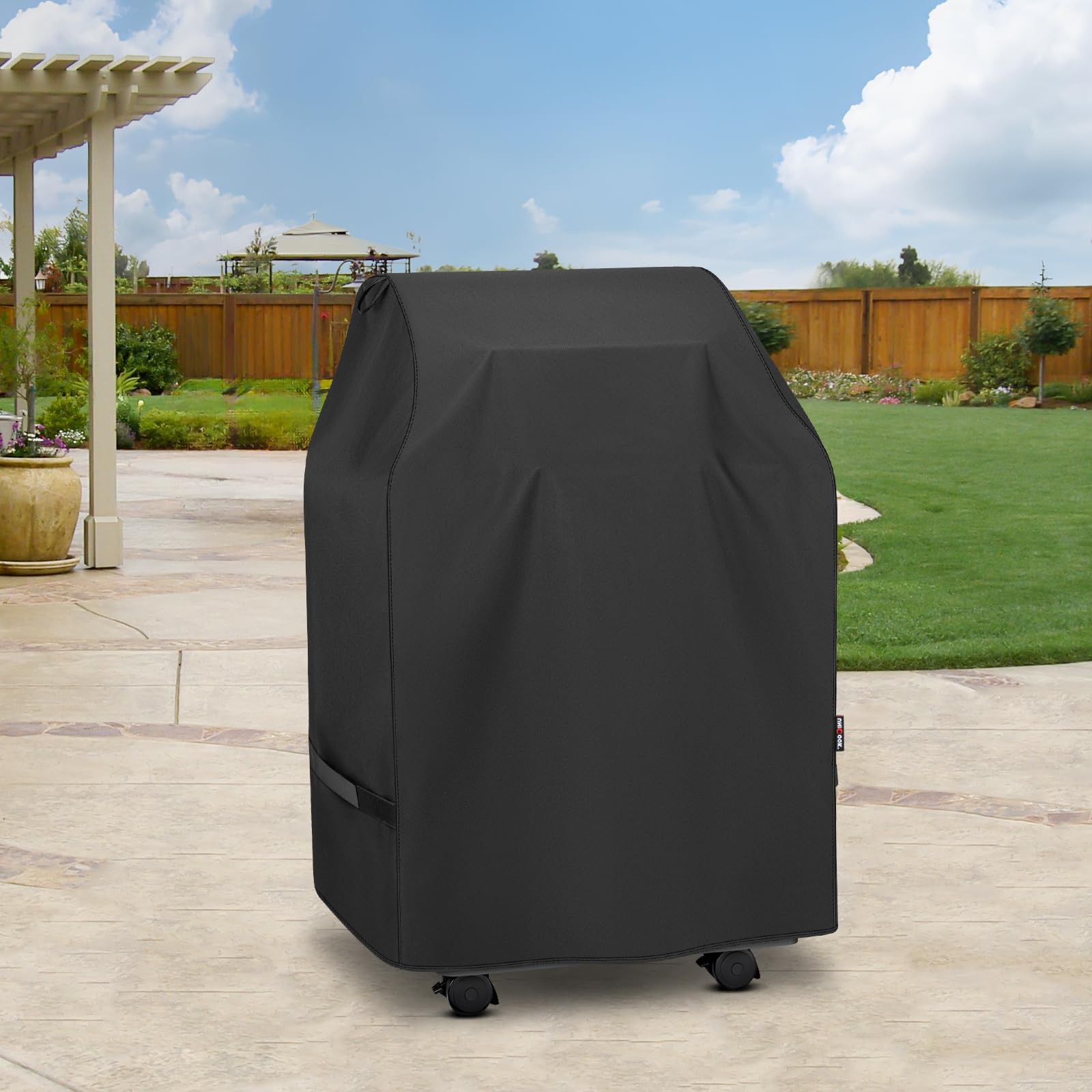 Unicook 32 Inch grill cover black material close-up