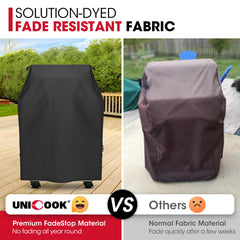 Unicook 32 Inch grill cover side view with water beading