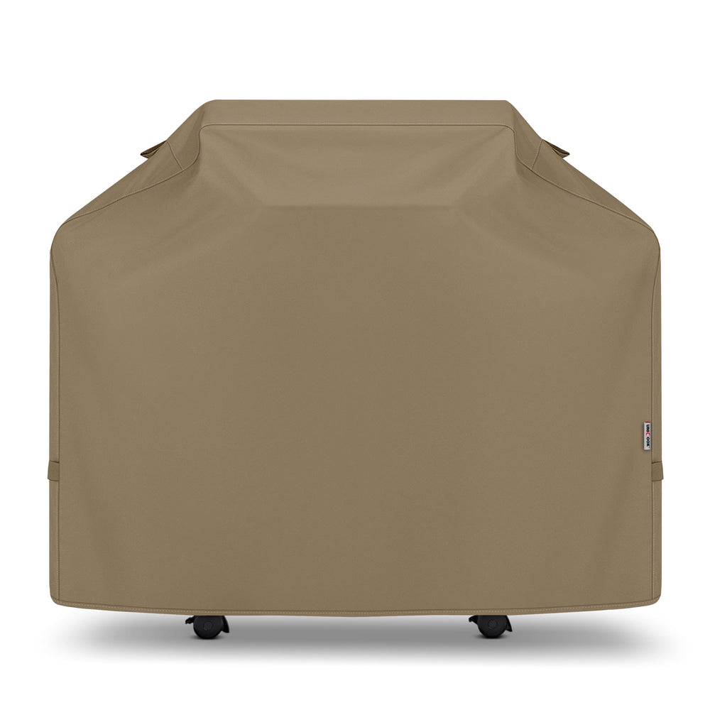 Unicook 50 Inch Grill Cover front view in neutral taupe