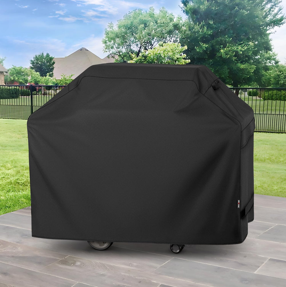 Unicook 55 Inch Grill Cover dimensions shown with measurement tape