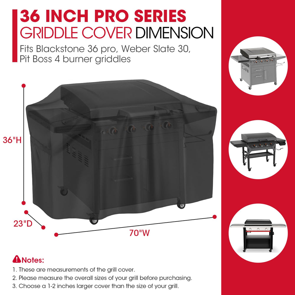 Unicook Griddle Cover for Blackstone 36 Inch ProSeries side view