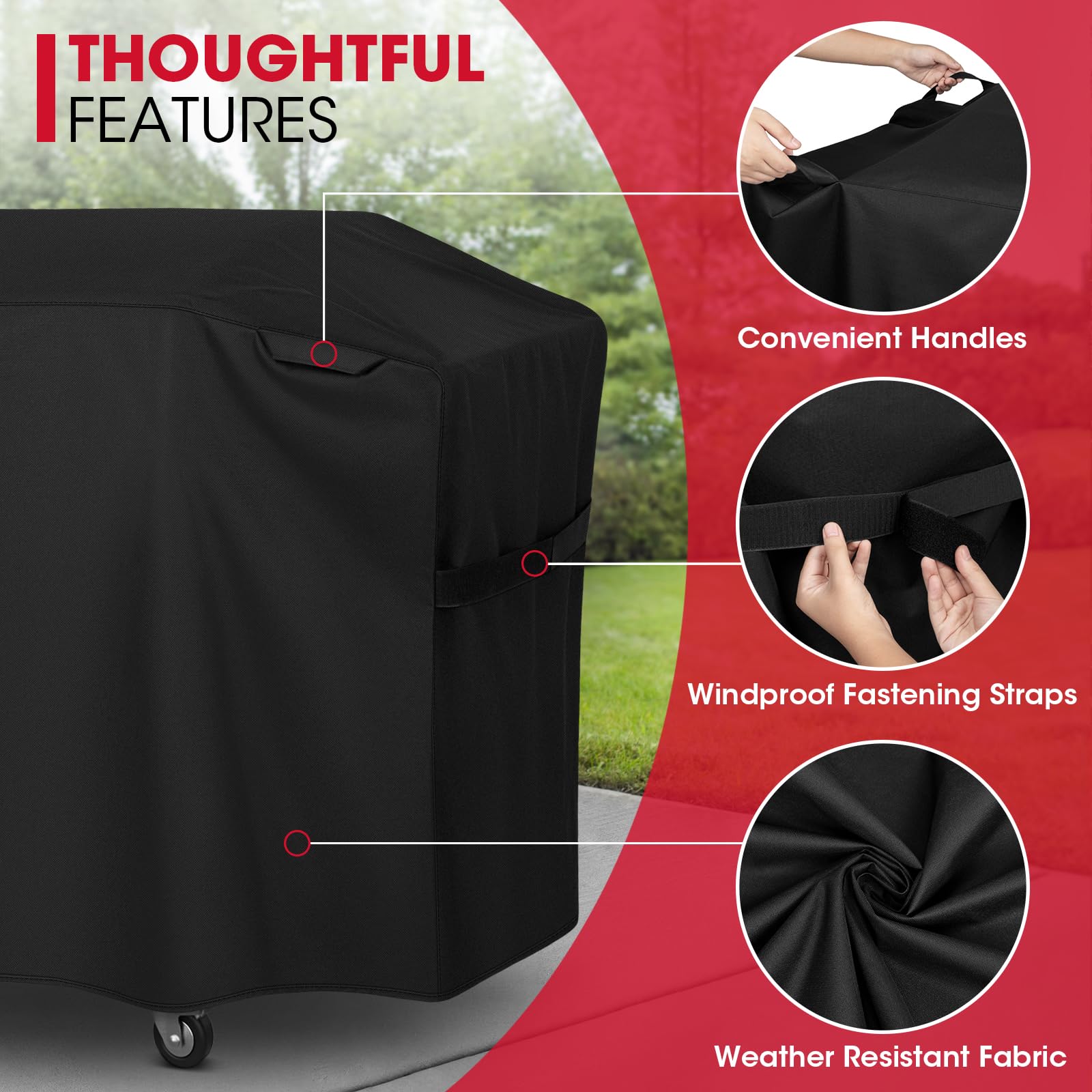 Unicook Griddle Cover for Blackstone 36 Inch ProSeries with fastening straps