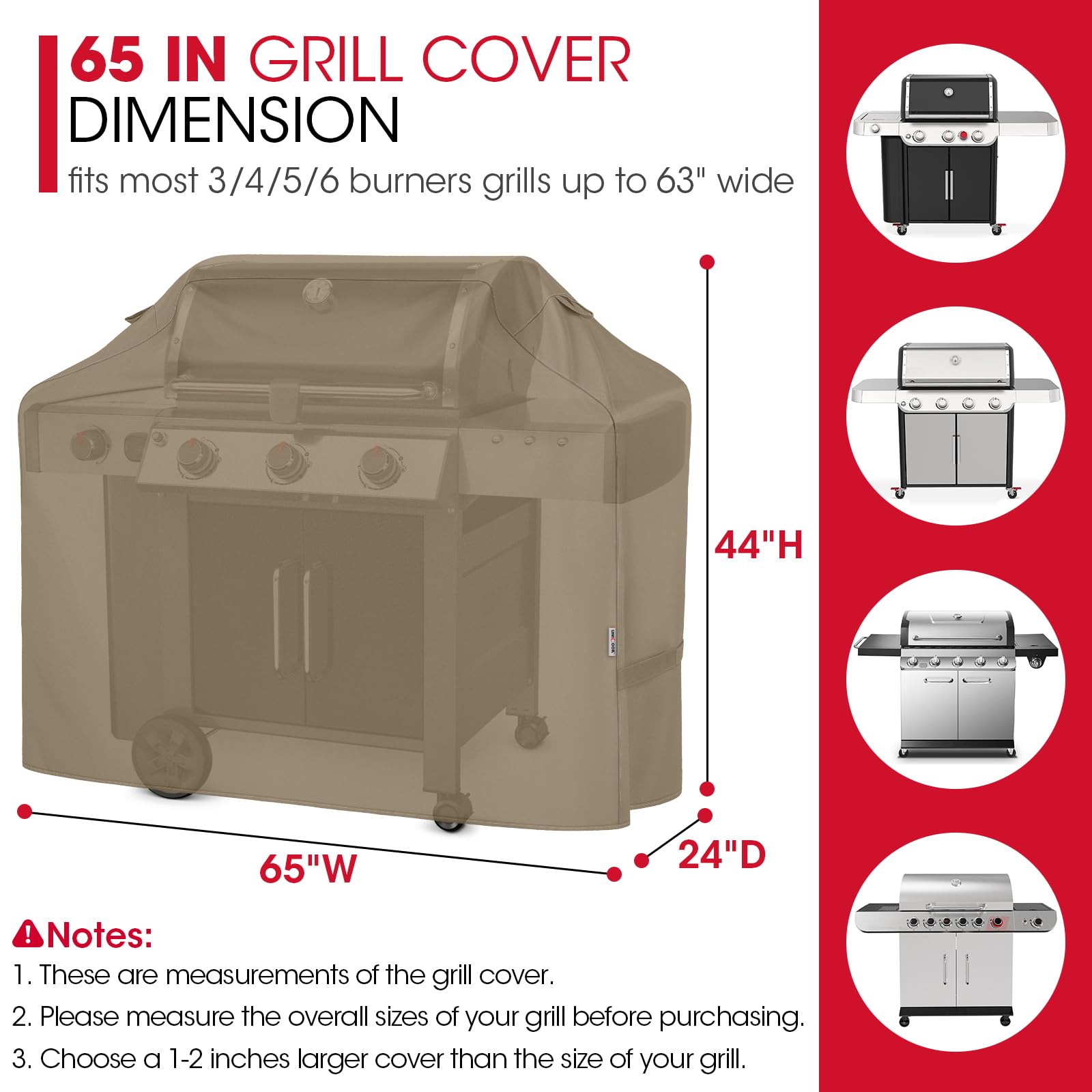Unicook Grill Cover 65 Inch showing waterproof feature