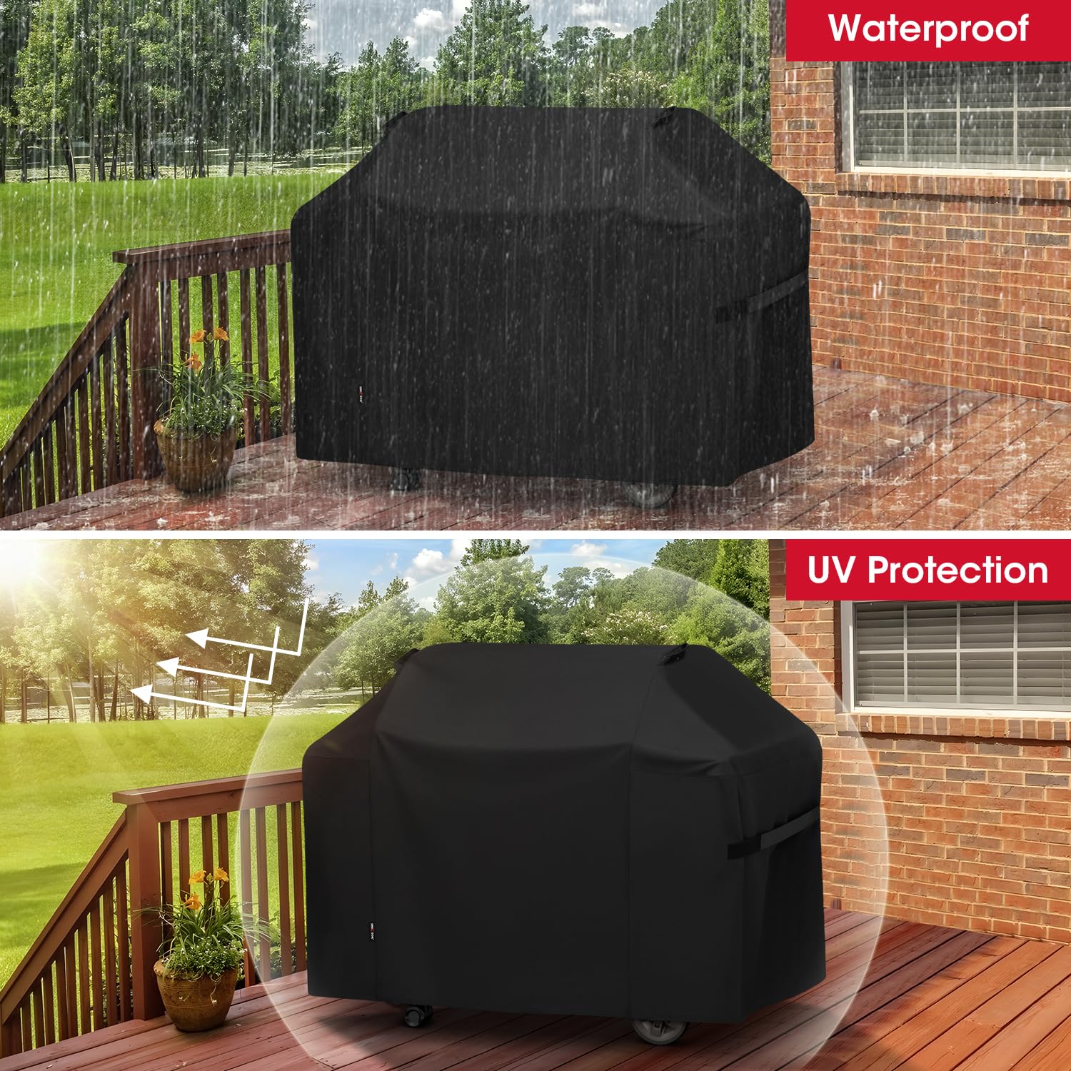 Unicook grill cover on a 4 burner grill