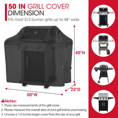 Unicook Grill Cover side view showing straps