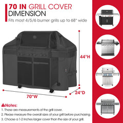 Unicook grill cover side view showing UV resistant fabric
