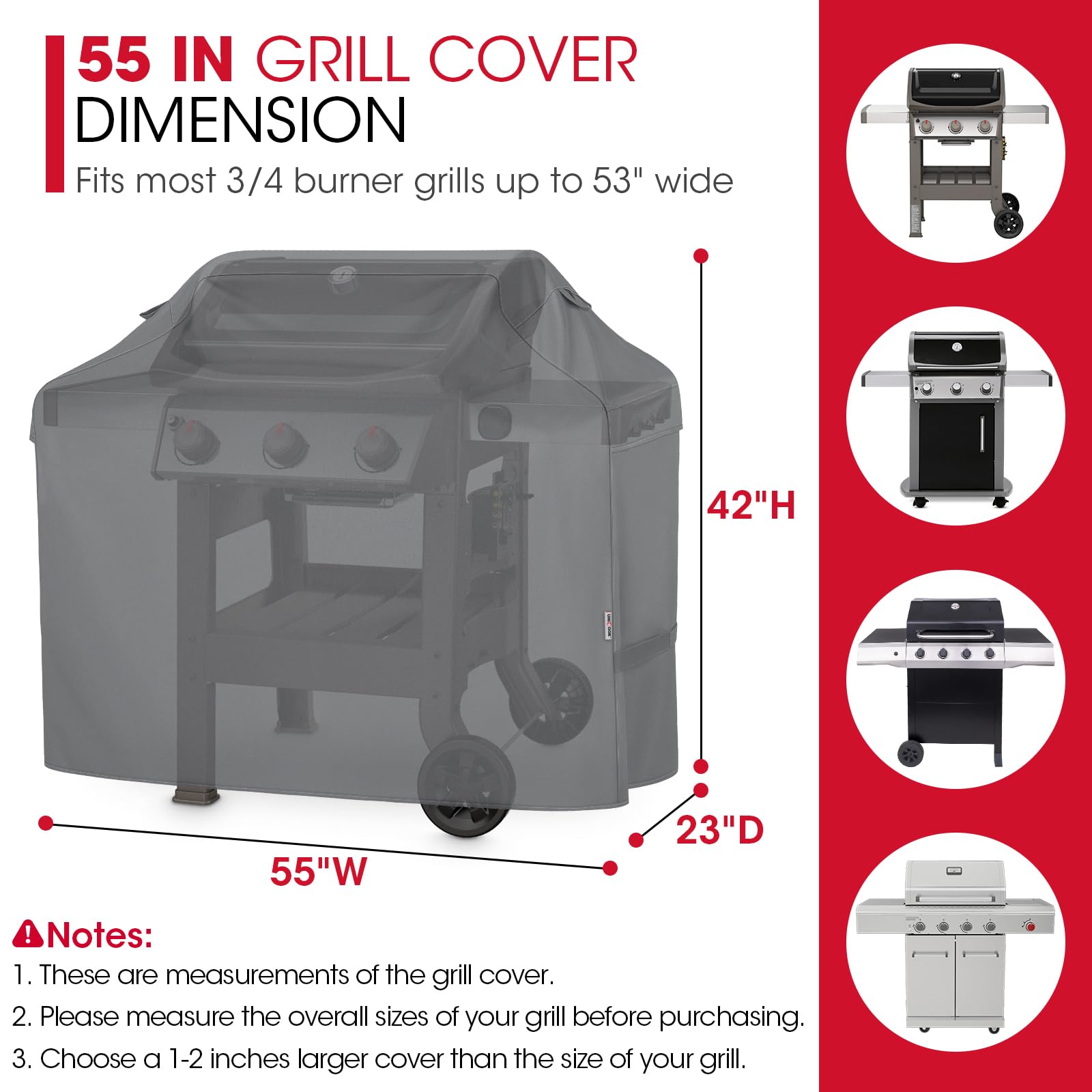 Unicook grill cover with fastening straps