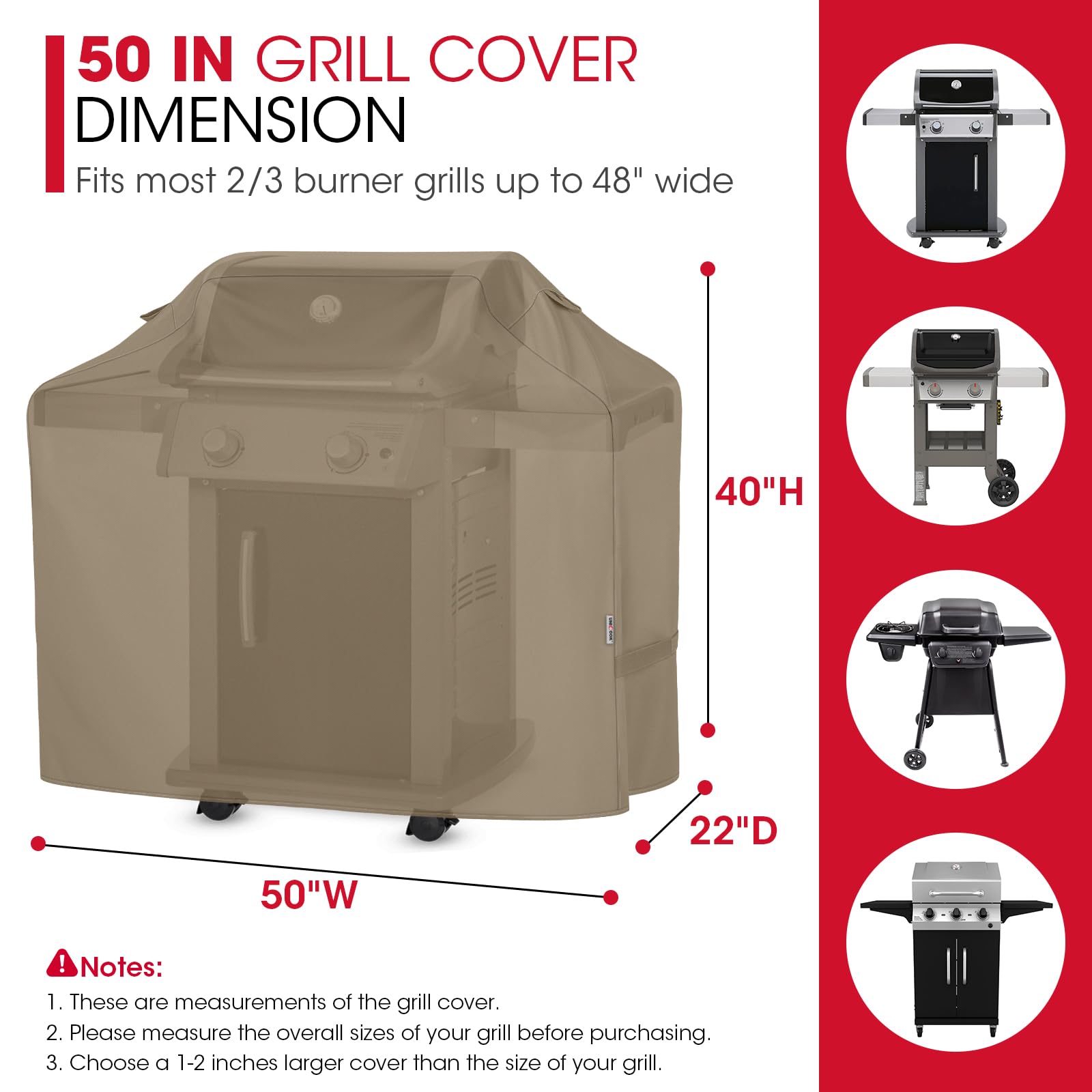 Unicook Grill Cover with handles and straps
