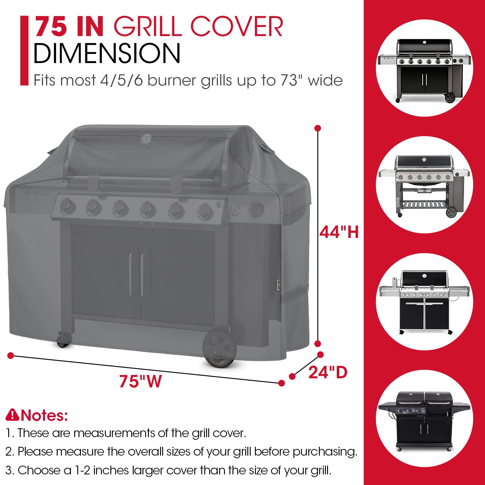 Unicook Grill Cover with handles for easy installation
