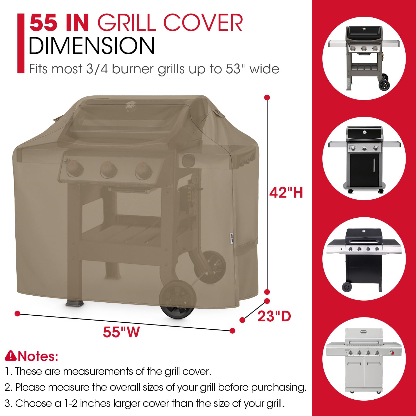 Unicook grill cover with waterproof vinyl coating close-up