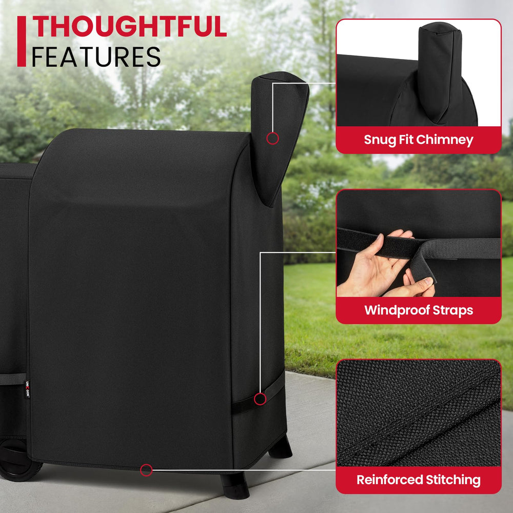 Unicook Pellet Smoker Grill Cover close-up of waterproof fabric