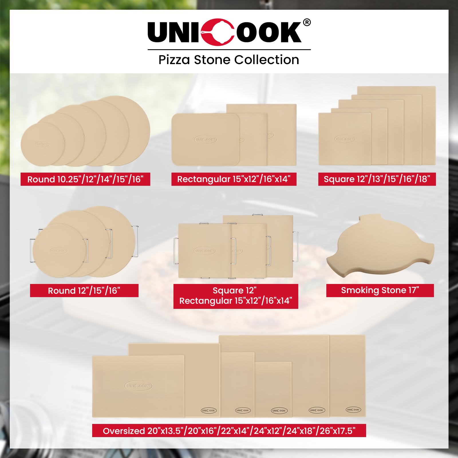 Unicook pizza stone lifestyle scene outdoors