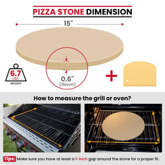 Unicook pizza stone with a pizza on it
