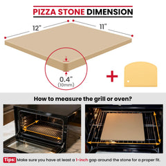 Unicook Pizza Stone with dough scraper included