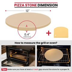 Unicook pizza stone with dough scraper included