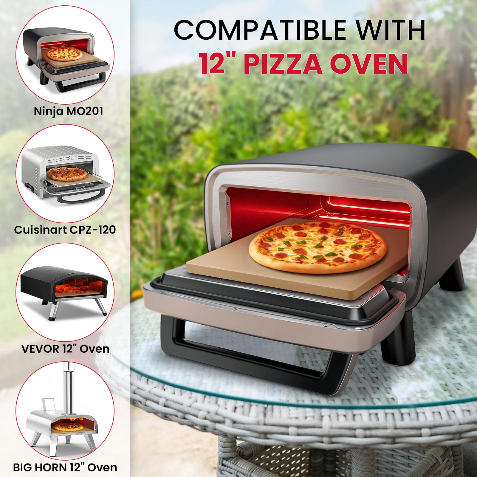 Unicook pizza stone with plastic dough scraper included