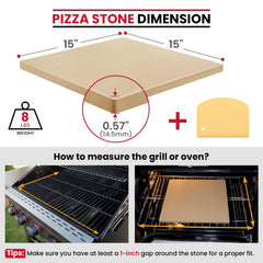 Unicook pizza stone with plastic scraper included