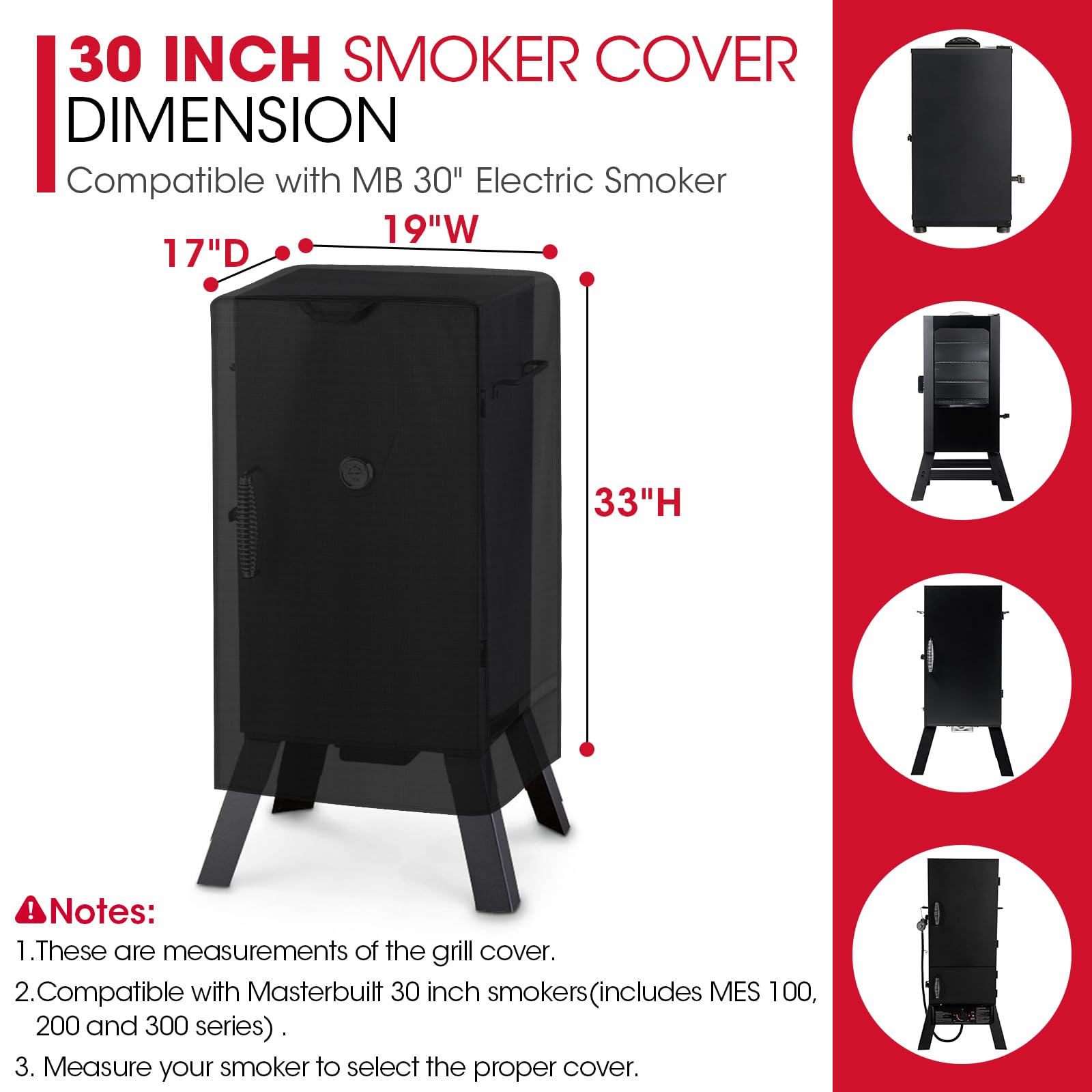 Unicook Smoker Cover side view showing straps and handles