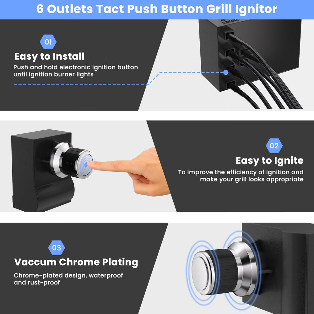 Uniflasy 6 Outlet Grill Ignitor package contents