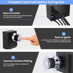Uniflasy 6 Outlet Grill Ignitor package contents