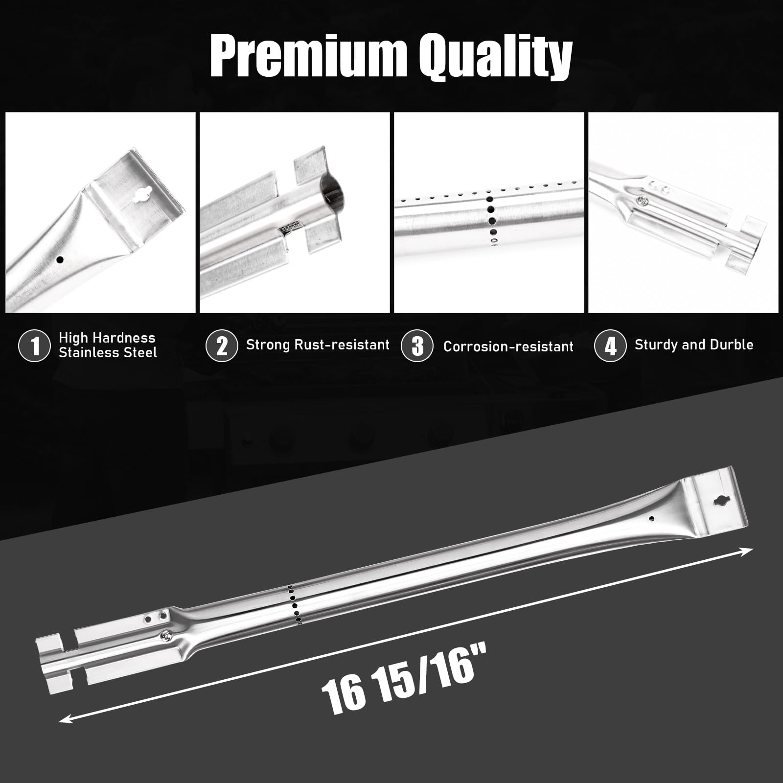 Uniflasy burner, heat plate, and igniter electrode components