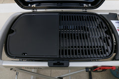 Uniflasy Cast Iron Griddle Plate showing grease holes