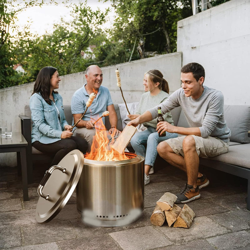 Uniflasy Fire Pit Lid flat surface for extra table space
