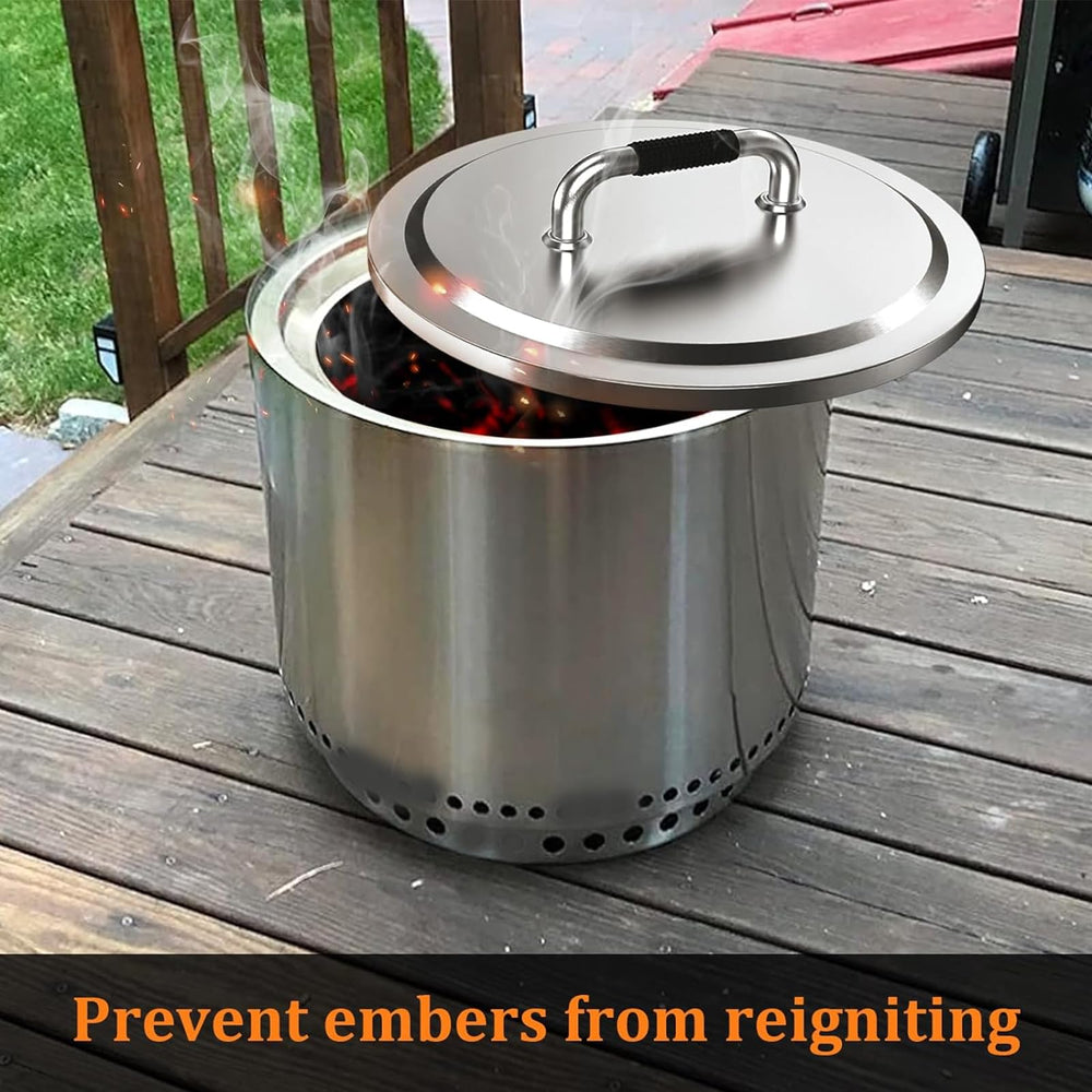 Uniflasy Fire Pit Lid with insulated handle