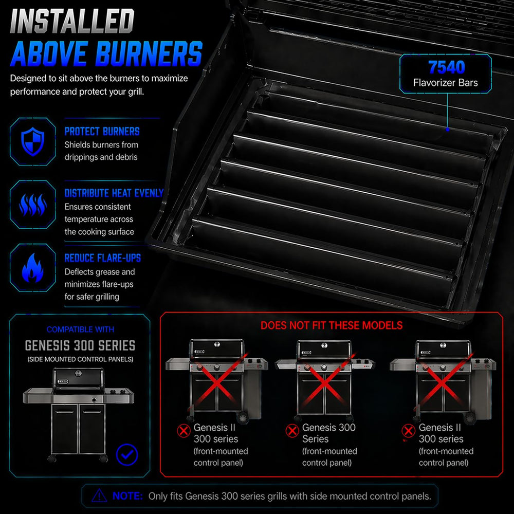 Uniflasy Flavorizer Bars installed in Weber Genesis grill