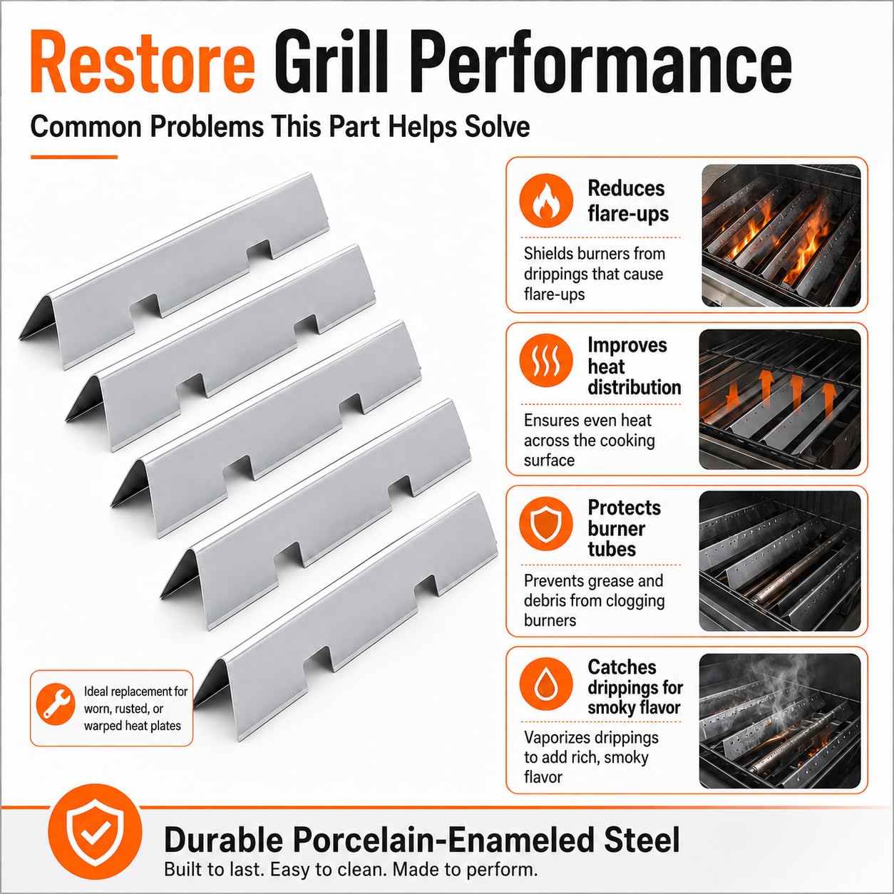 Uniflasy flavorizer bars installed in Weber Spirit grill