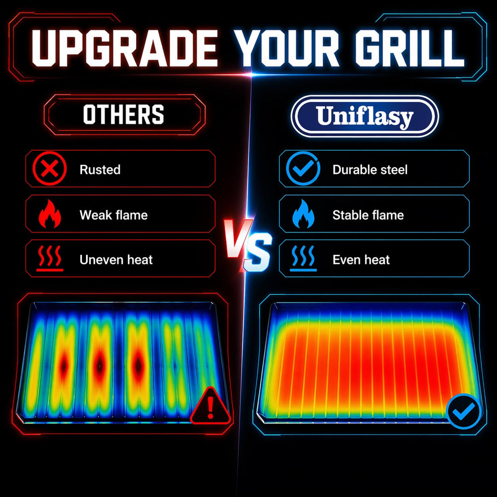 Uniflasy Flavorizer Bars showing porcelain-enamel finish