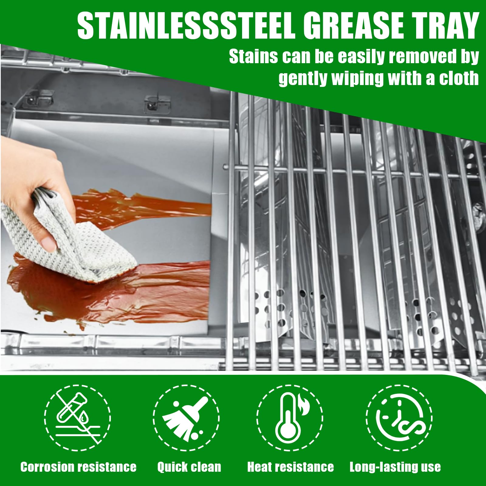Uniflasy Grease Tray in use with grill grease collection
