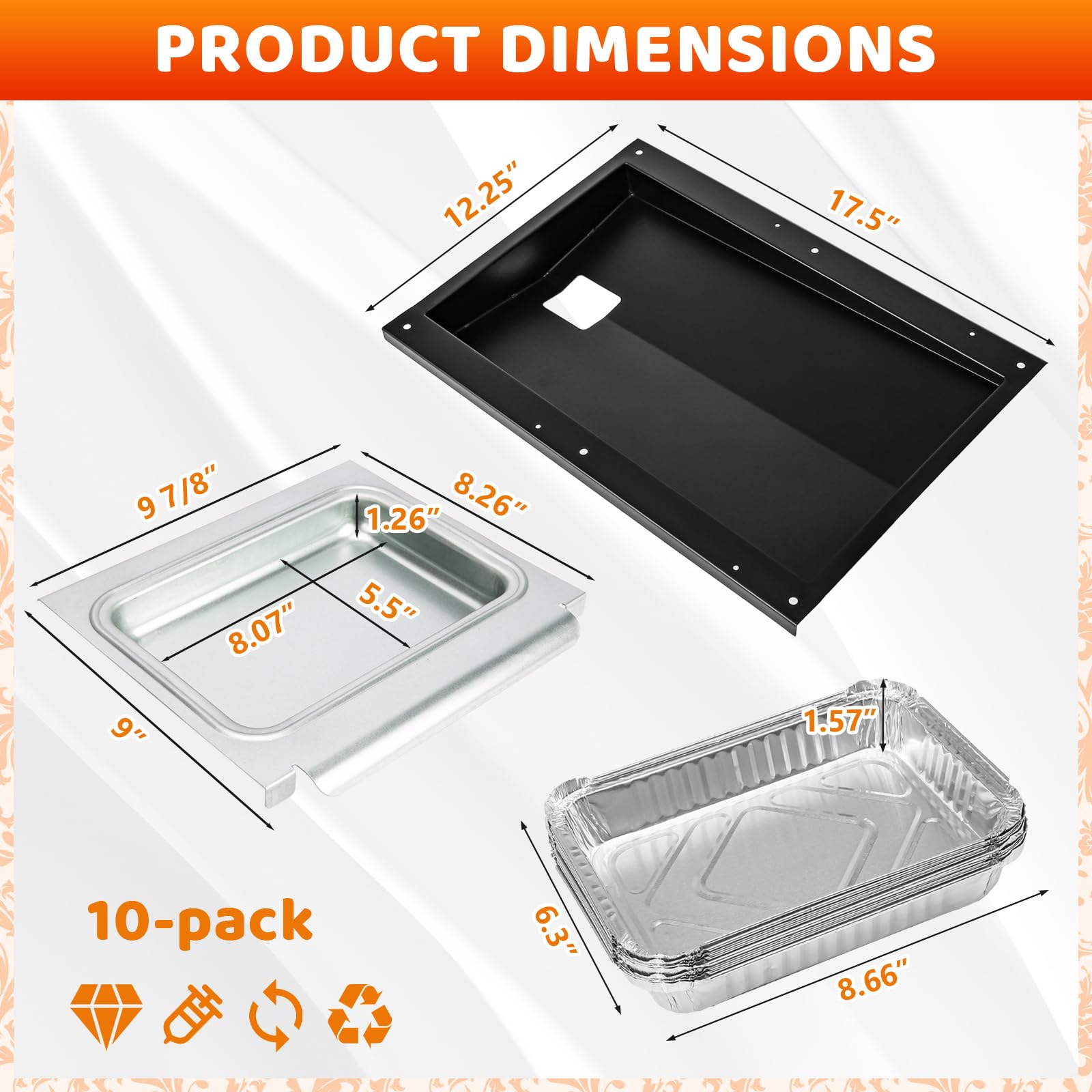 Uniflasy grease tray with aluminum liner in place