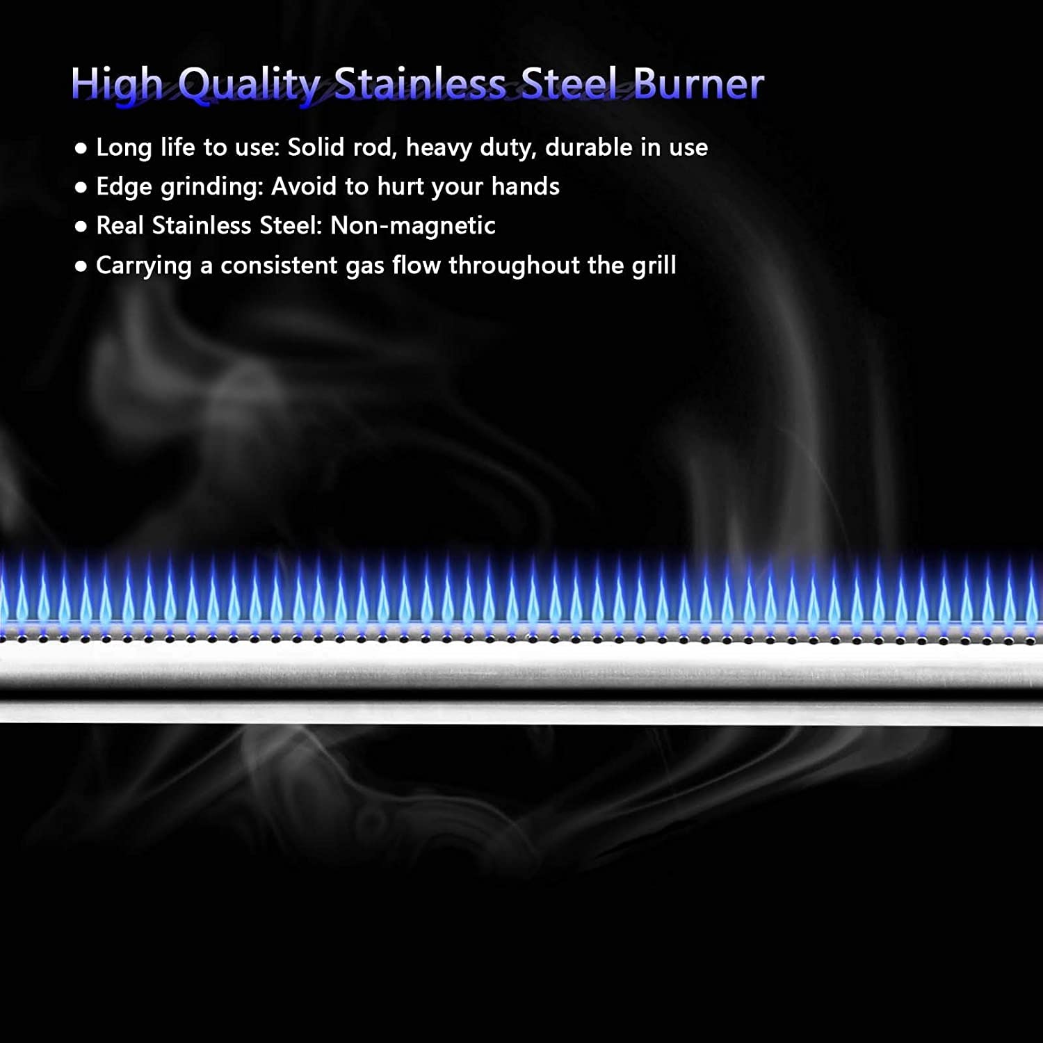 Uniflasy grill burner on a barbecue grill