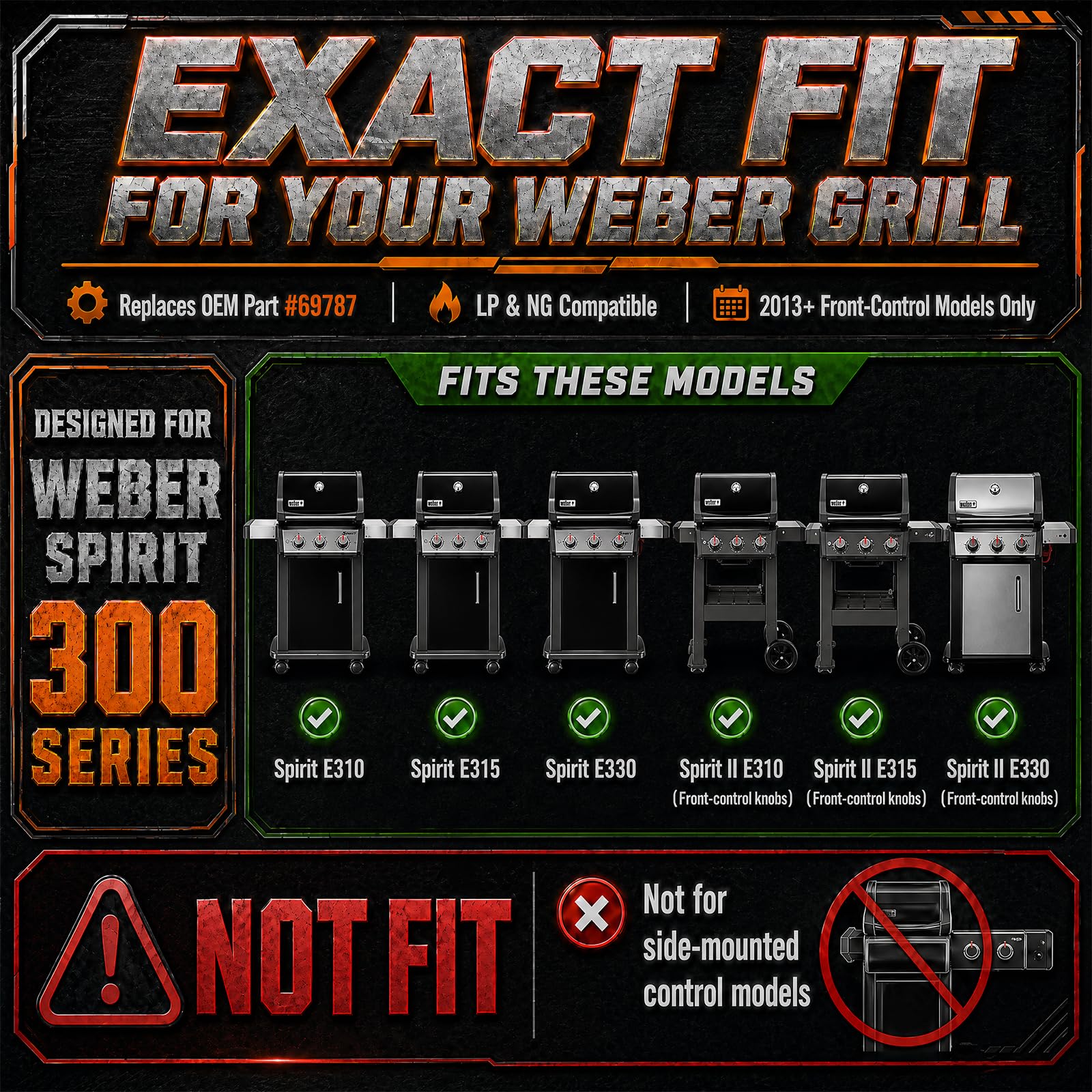 Uniflasy Grill Burner Tubes installed in Weber Spirit grill