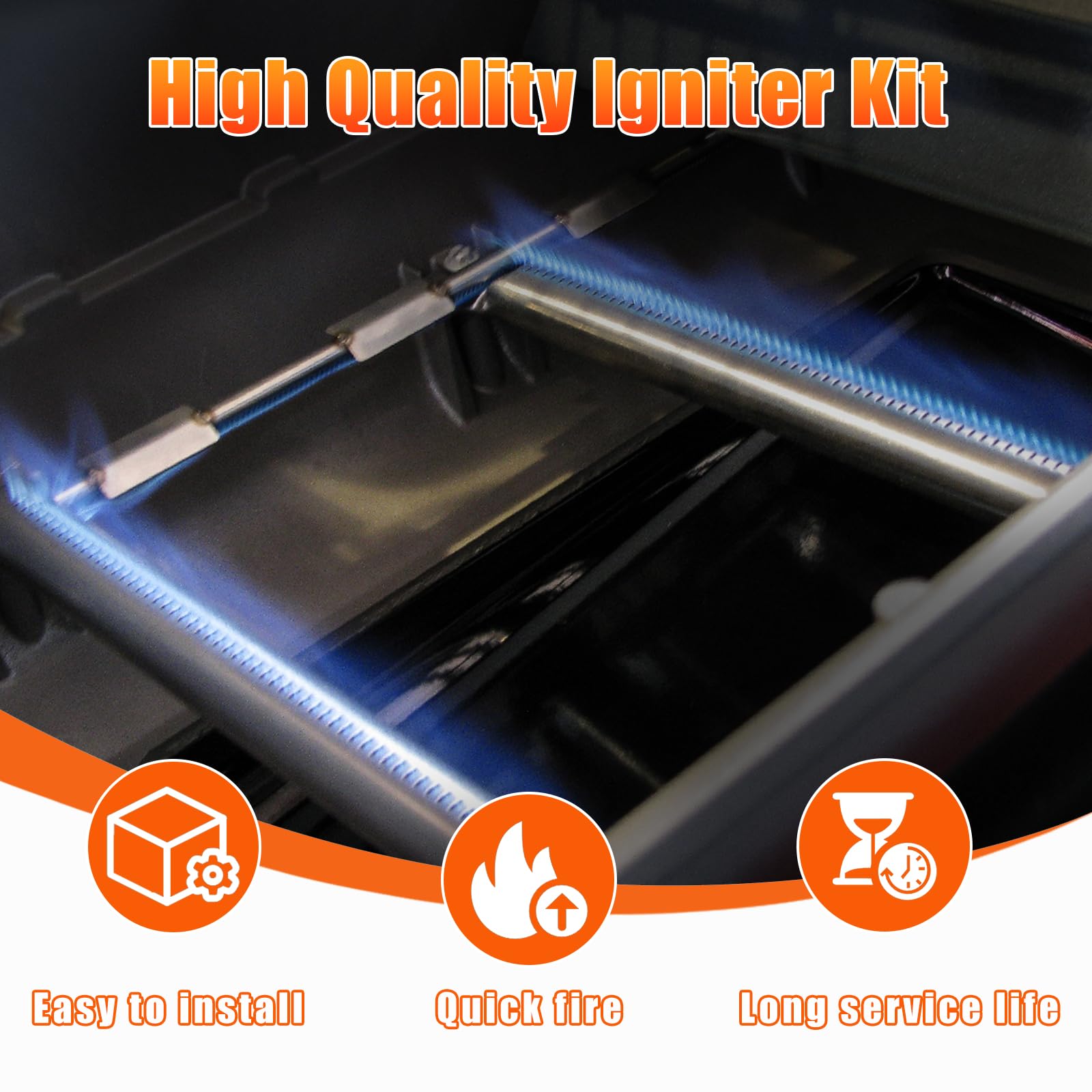 Uniflasy stainless steel grill burner close-up